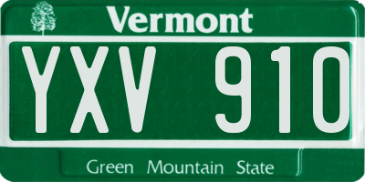 VT license plate YXV910