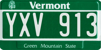 VT license plate YXV913