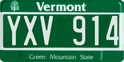 VT license plate YXV914