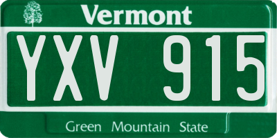 VT license plate YXV915