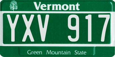 VT license plate YXV917
