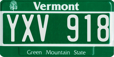VT license plate YXV918