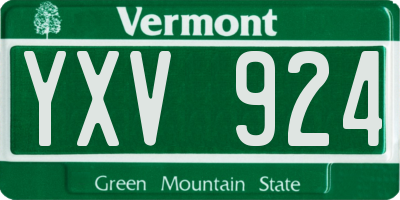 VT license plate YXV924