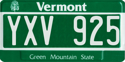 VT license plate YXV925