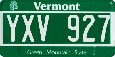 VT license plate YXV927