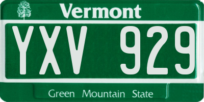 VT license plate YXV929