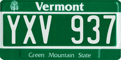 VT license plate YXV937