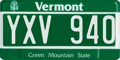 VT license plate YXV940
