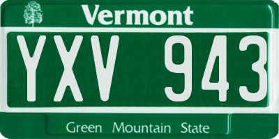 VT license plate YXV943