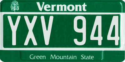 VT license plate YXV944