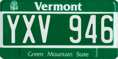 VT license plate YXV946