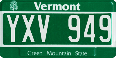 VT license plate YXV949