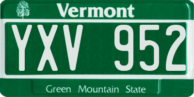 VT license plate YXV952