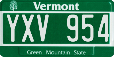 VT license plate YXV954