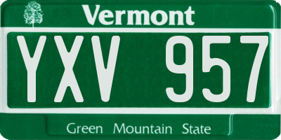 VT license plate YXV957