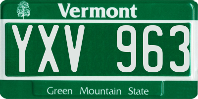 VT license plate YXV963