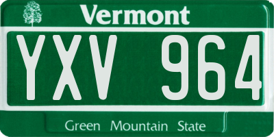 VT license plate YXV964