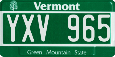 VT license plate YXV965