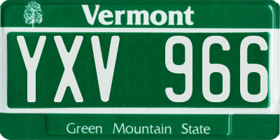 VT license plate YXV966