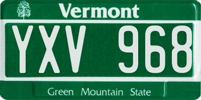 VT license plate YXV968