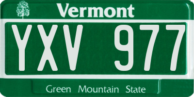 VT license plate YXV977