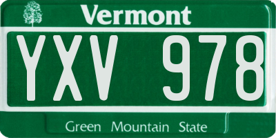 VT license plate YXV978