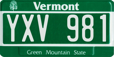 VT license plate YXV981
