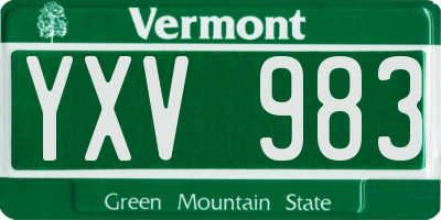 VT license plate YXV983