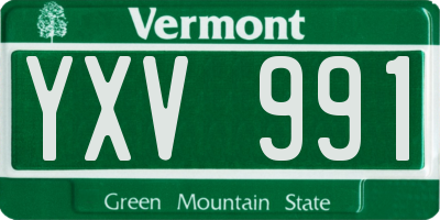 VT license plate YXV991