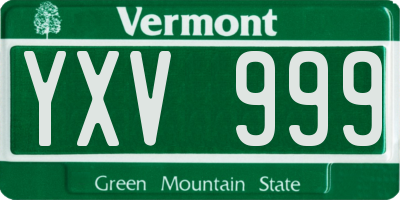 VT license plate YXV999