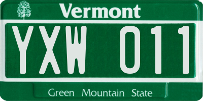 VT license plate YXW011