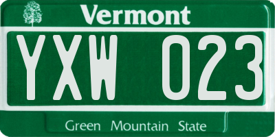 VT license plate YXW023