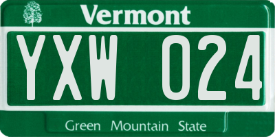 VT license plate YXW024