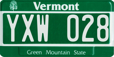 VT license plate YXW028
