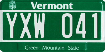 VT license plate YXW041