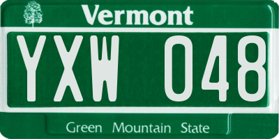 VT license plate YXW048