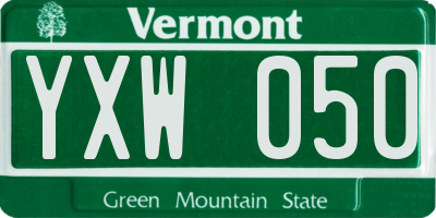 VT license plate YXW050