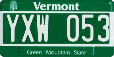 VT license plate YXW053