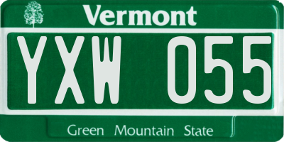 VT license plate YXW055