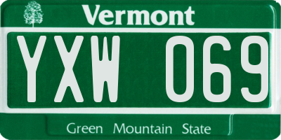 VT license plate YXW069