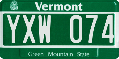 VT license plate YXW074