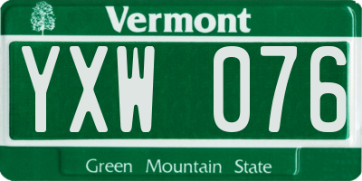 VT license plate YXW076