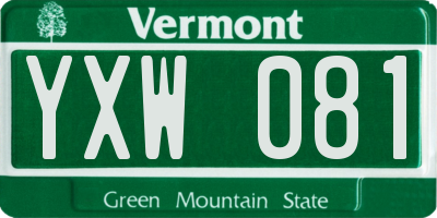 VT license plate YXW081