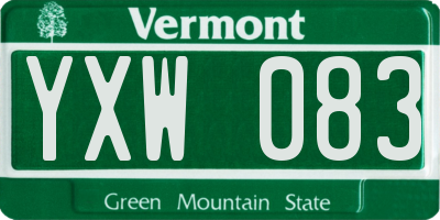 VT license plate YXW083