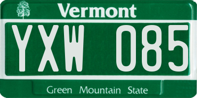 VT license plate YXW085