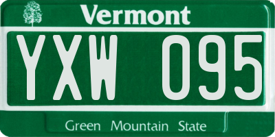 VT license plate YXW095