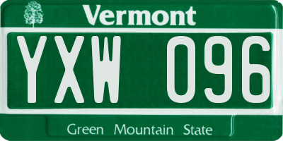 VT license plate YXW096