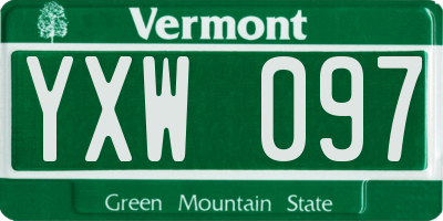 VT license plate YXW097