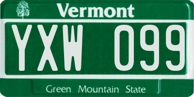 VT license plate YXW099