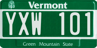 VT license plate YXW101